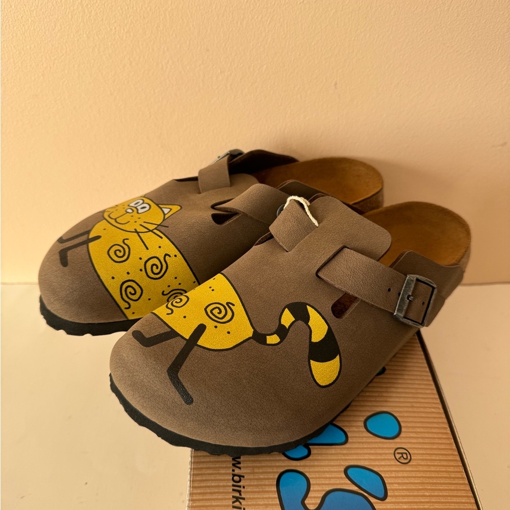Birkenstock Birki's Cat Boston Clog. Woodby. Kitty Lover. Unique. Size: 8, 39 - Picture 2 of 9